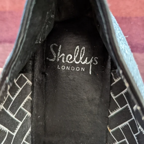 SHELLYS LONDON Blue Suede Platform Shoes Size 7.5 - Picture 8 of 9